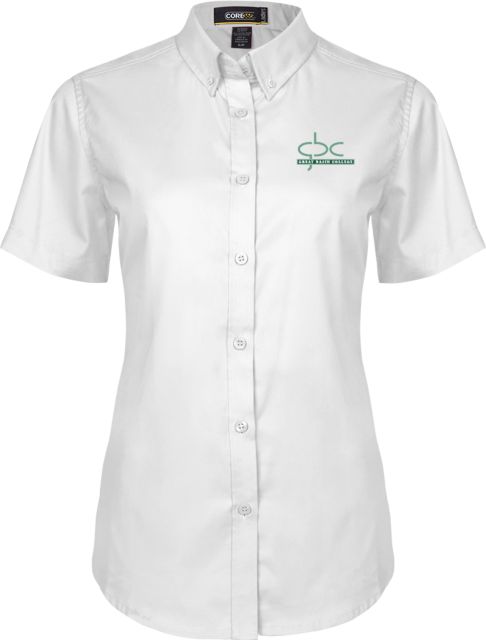 Great Basin Womens Twill Button Up Short Sleeve White Primary Logo - ONLINE ONLY